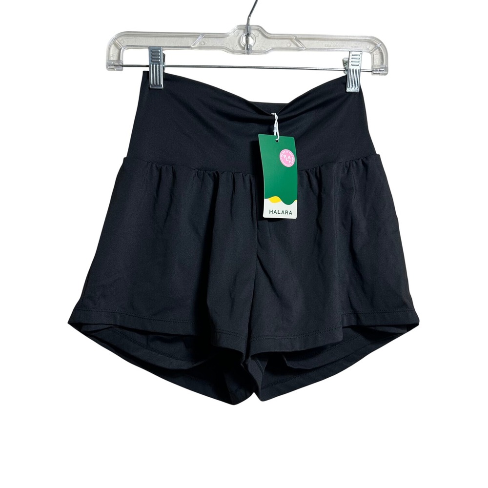 NEW Halara Black High Waisted Crossover 2-in-1 Active Shorts Small